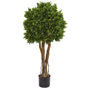 Nearly Natural 46"H UV-Resistant Boxwood Artificial Topiary Tree