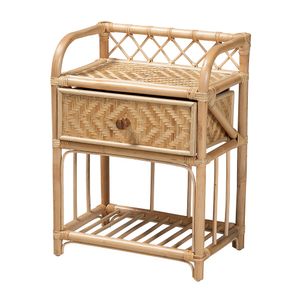 bali & pari Kobie 1-Drawer Rattan Nightstand