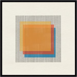 Amanti Art Midcentury Modern Squares No 1 by The MIUUS STUDIO Wood Framed Wall Art Print