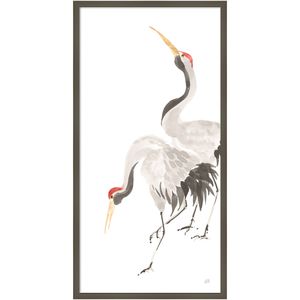 Amanti Art Scroll Crane IV by Chris Paschke Wood Framed Wall Art Print