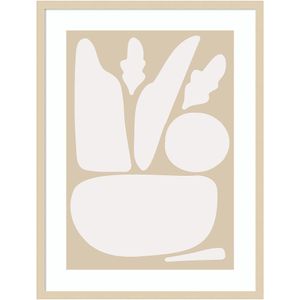 Amanti Art Zen Botanical Rock Neutral by The Creative Bunch Studio Wood Framed Wall Art Print