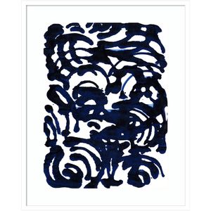 Amanti Art Indigo Swirls II by Jodi Fuchs Wood Framed Wall Art Print