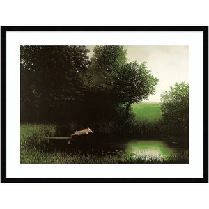 Amanti Art Diving Pig by Michael Sowa Wood Framed Wall Art Print