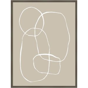Amanti Art Modern Circles Beige by Teju Reval Wood Framed Wall Art Print