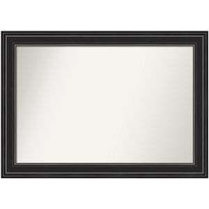 Amanti Art Non-Beveled Rectangle Framed Bathroom Wall Mirror