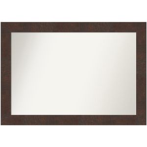 Amanti Art Non-Beveled Rectangle Framed Bathroom Wall Mirror