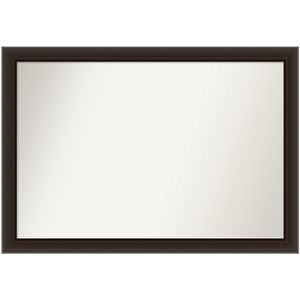 Amanti Art Narrow Non-Beveled Rectangle Wood-Framed Bathroom Wall Mirror