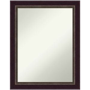 Amanti Art Signore Bronze Non-Beveled Rectangle Wood Framed Bathroom Wall Mirror