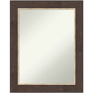 Amanti Art Non-Beveled Rectangle Framed Bathroom Wall Mirror