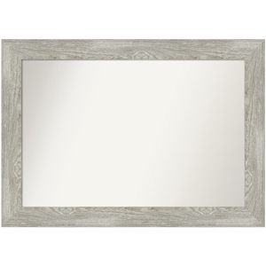 Amanti Art Non-Beveled Rectangle Framed Bathroom Wall Mirror
