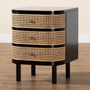 bali & pari Nabila Modern Bohemian 3-Drawer Nightstand