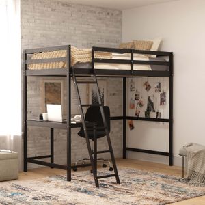 Flash Furniture Riley Loft Bed Frame With Desk