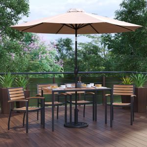 Flash Furniture Lark 7-Piece Outdoor Patio Dining Table Set