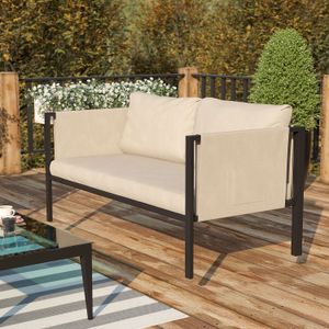 Flash Furniture Lea Indoor/Outdoor Loveseat With Storage Pockets