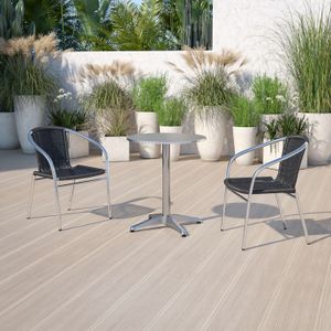 Flash Furniture Lila Rattan Commercial Indoor/Outdoor Restaurant Stack Chair