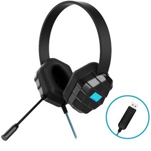 Gumdrop DropTech USB B2 Headset - Black - Stereo - USB - Wired - Over-the-head - Binaural - Circumaural - 6 ft Cable - Black