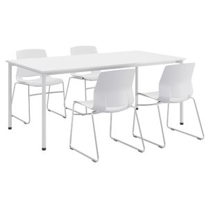 KFI Studios Dailey Table Set With 4 Sled Chairs