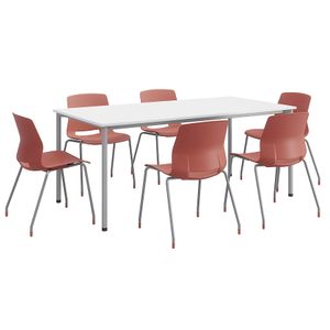 KFI Studios Dailey Table Set With 6 Poly Chairs