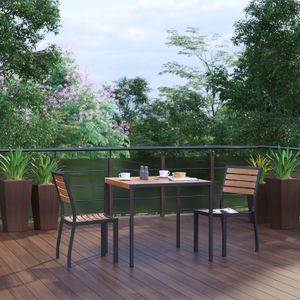 Flash Furniture Lark 3-Piece Patio Table Set With 2 Chairs