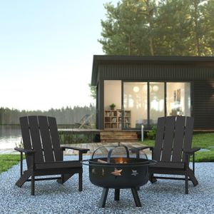 Flash Furniture 3-Piece Charlestown Adirondack Chair Set