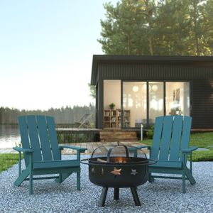 Flash Furniture 3-Piece Charlestown Adirondack Chair Set