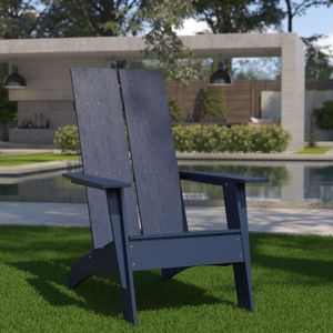 Flash Furniture Sawyer Modern All-Weather Poly Resin Wood Adirondack Chair