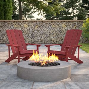 Flash Furniture Charlestown All-Weather Poly Resin Wood Adirondack Chairs