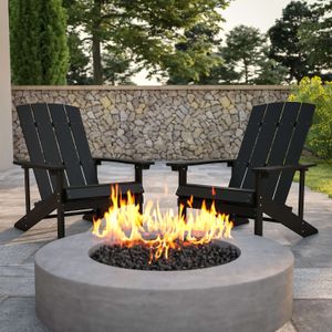 Flash Furniture Charlestown All-Weather Poly Resin Wood Adirondack Chairs