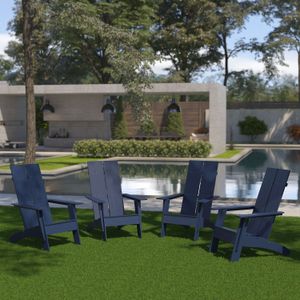 Flash Furniture Sawyer Modern All-Weather Poly Resin Wood Adirondack Chairs
