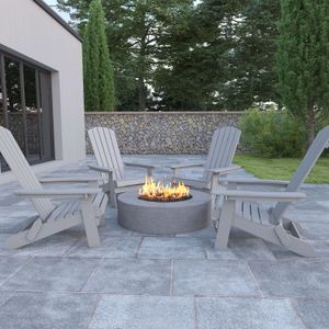 Flash Furniture Charlestown All-Weather Poly Resin Folding Adirondack Chairs