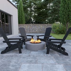 Flash Furniture Charlestown All-Weather Poly Resin Folding Adirondack Chairs