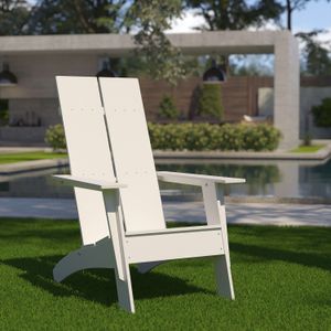 Flash Furniture Sawyer Modern All-Weather Poly Resin Wood Adirondack Chair