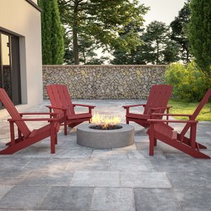 Flash Furniture Charlestown All-Weather Poly Resin Wood Adirondack Chairs