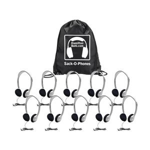 HamiltonBuhl™ HA2 Sack-O-Phone Headphones, Silver, Pack Of 10