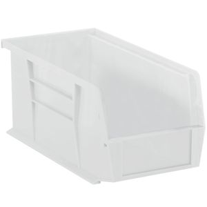 Partners Brand Plastic Stack & Hang Bin Boxes, Small Size, 10 7/8" x 5 1/2" x 5", Clear, Pack Of 12