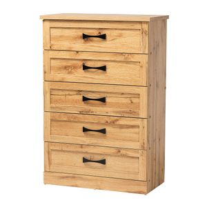 Baxton Studio Colburn 5-Drawer Tallboy Storage Chest