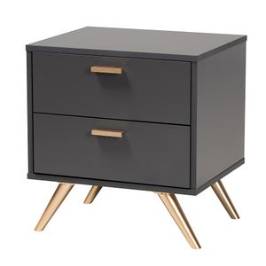 Baxton Studio Kelson 2-Drawer Nightstand