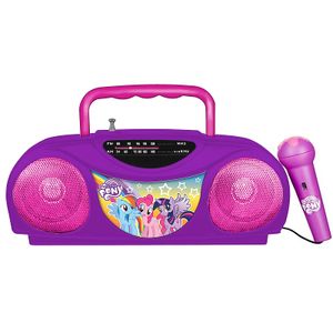 Sakar® My Little Pony Portable Radio And Karaoke System With Microphone, 4”H x 7-1/2”W x 2-1/4”, Purple