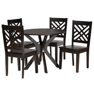 Baxton Studio Ela 5-Piece Dining Set