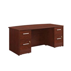 Sauder® Affirm Collection 72"W Executive Bowfront Desk With Two 2-Drawer Mobile Pedestal Files