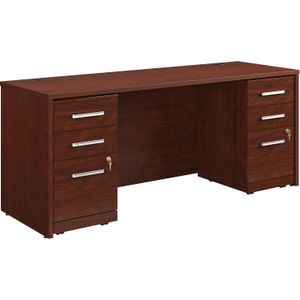 Sauder® Affirm Collection Executive Desk With Two 3-Drawer Mobile Pedestal Files
