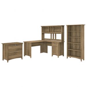 Bush® Furniture Salinas 60"W L Shaped Desk with Hutch