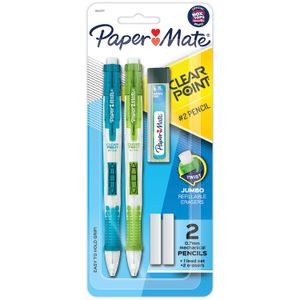 Paper Mate® Clearpoint® Mechanical Pencil, 0.7mm, #2 Lead, Assorted Barrel Colors, Pack Of 2