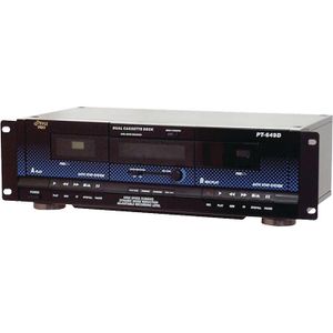 Pyle PylePro PT649D Dual Cassette Deck, 7-3/4”H x 12”W x 19”D