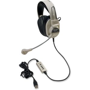Califone 3066USB Deluxe Stereo Headset - Stereo - USB - Wired - 20 Hz to 20 kHz - Over-the-head - Binaural - Ear-cup - 7 ft Cable - Electret Microphon