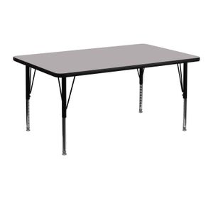 Flash Furniture 48''W Rectangular Thermal Laminate Activity Table With Short Height-Adjustable Legs