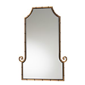 Baxton Studio Glamorous Hollywood Regency Style Bamboo Accent Wall Mirror