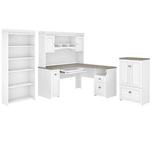 Bush Business Furniture Fairview 60"W L-Shaped Desk With Hutch