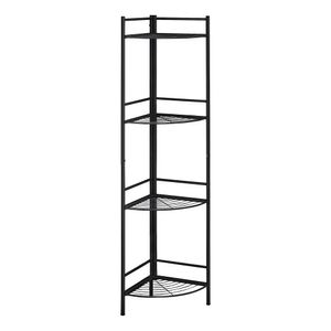 Monarch Specialties Abigail 58"H 4-Shelf Corner Etagere Bookcase