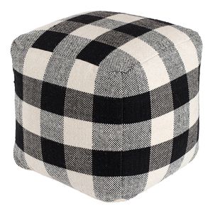 Anji Mountain Chinese Checks Pouf Ottoman